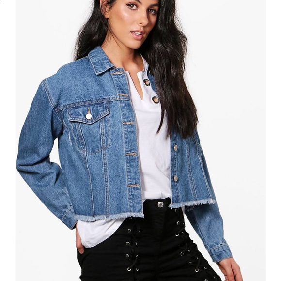 boohoo cropped denim jacket